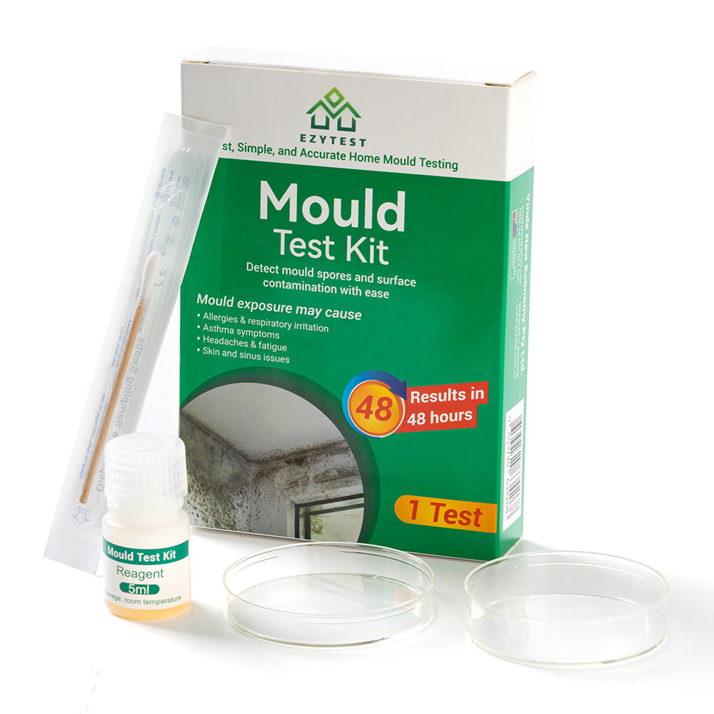 EzyTest Mould Test Kit (1 Test) – 48hr Home Mould Detection for Air & Surfaces + A/C Vent Sampling – Includes Mould Photo Identification Guide